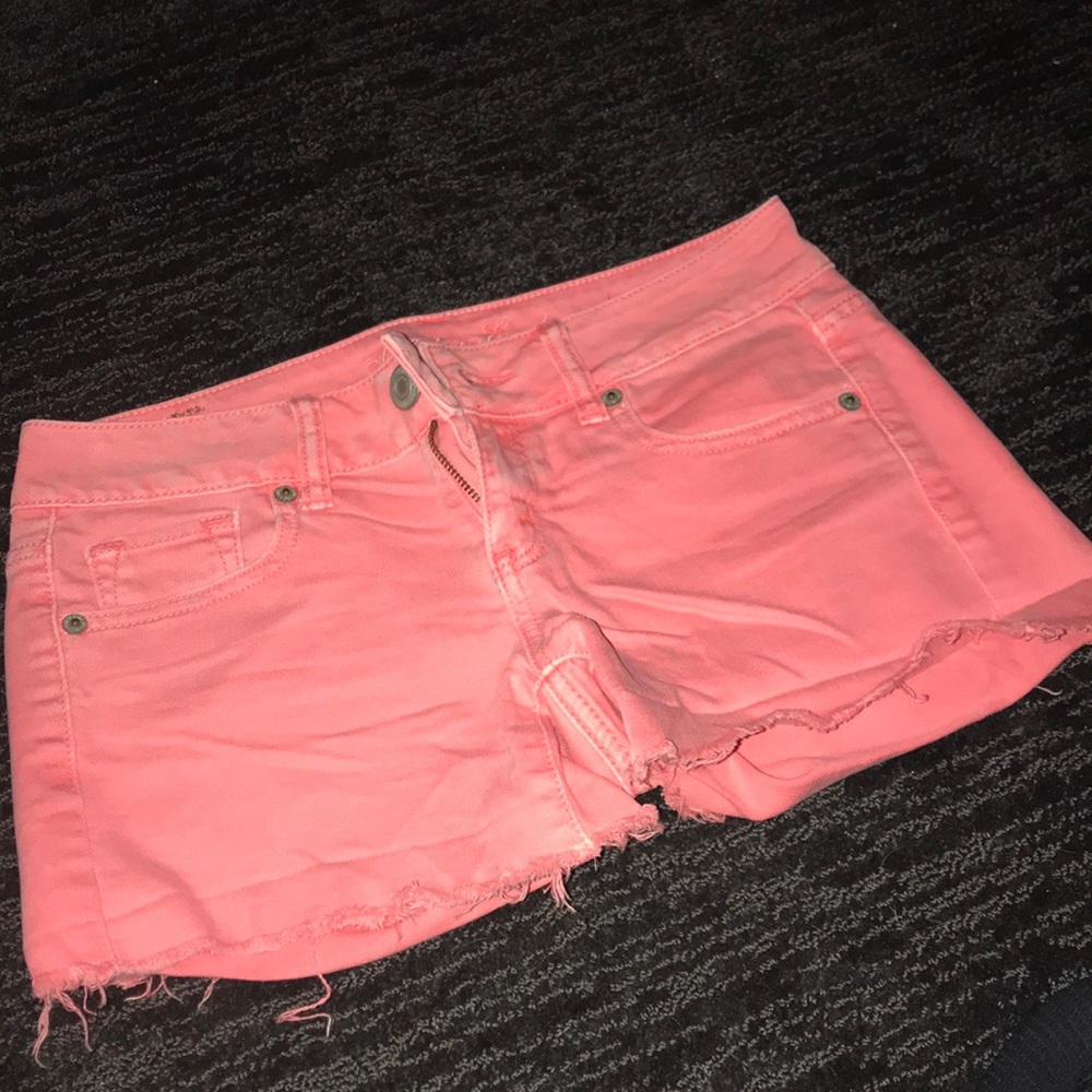 American Eagle Coral denim shorts